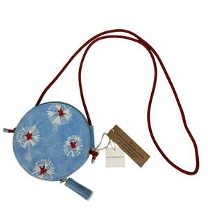 Anthropologie Genuine Leather Shibori Tie Dye Canteen Crossbody Handbag